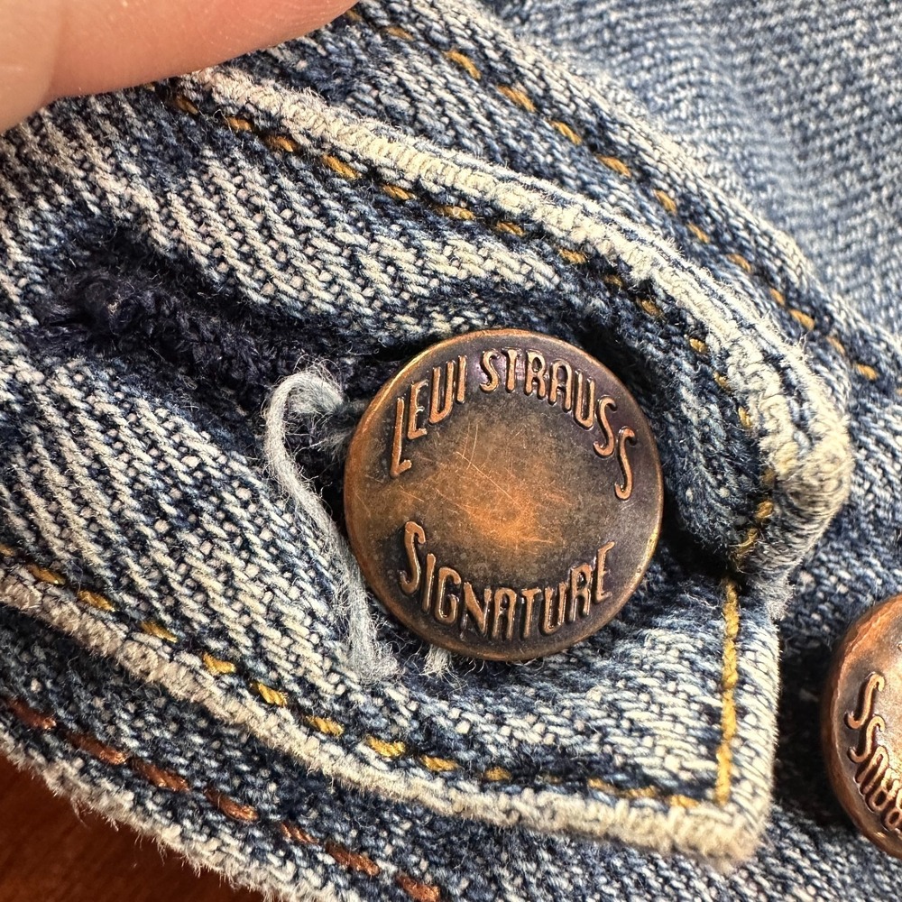 Vintage Levi Strauss Signature Denim Trucker Jacket Sz S Gorpcore Workwear Indie - Picture 13 of 14